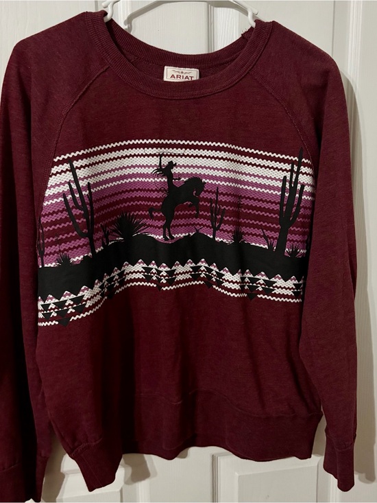 Ariat Tops - Ariat Western Cowgirl Graphic Sweatshirt Burgundy Size Large